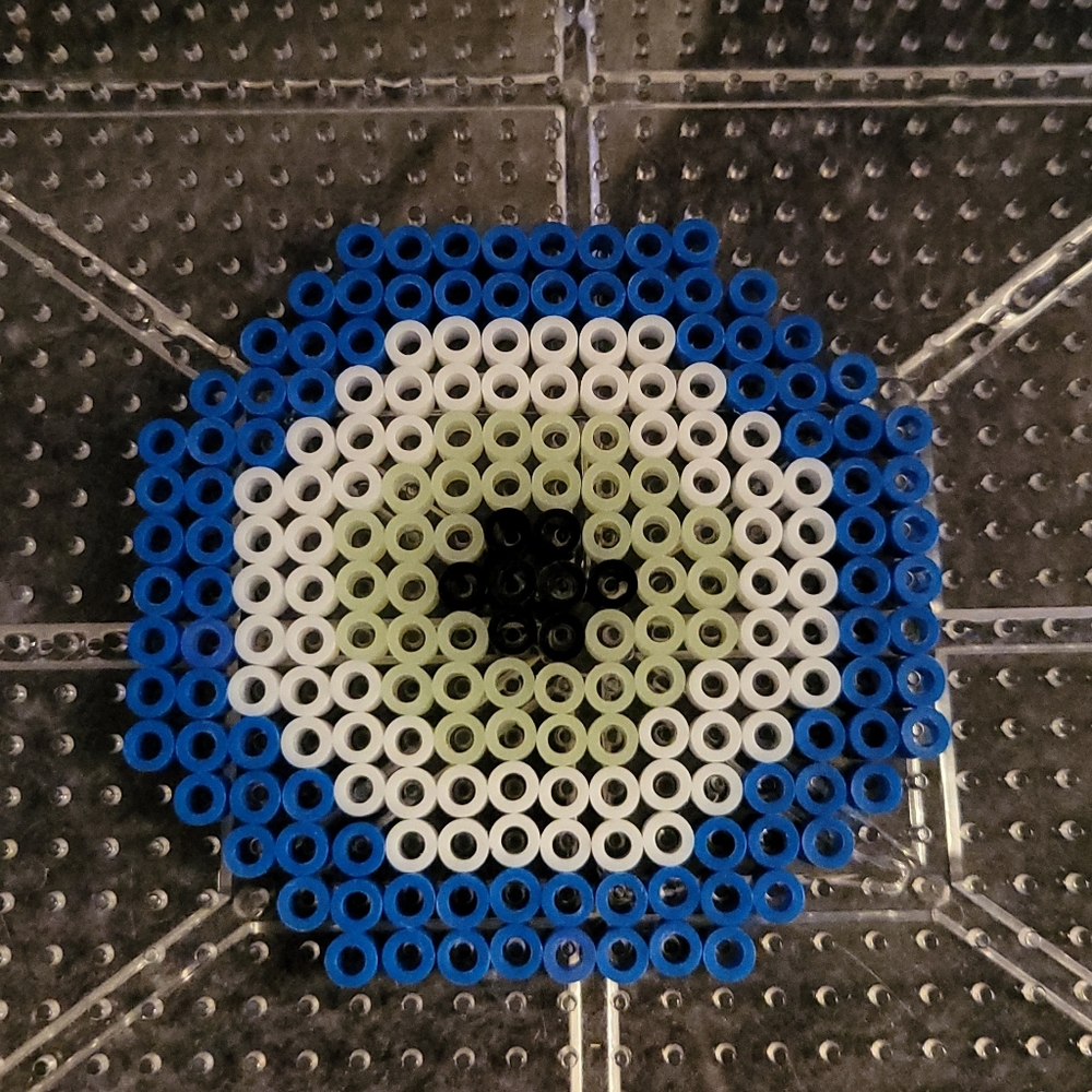 Glowing Evil Eye Perler Bead